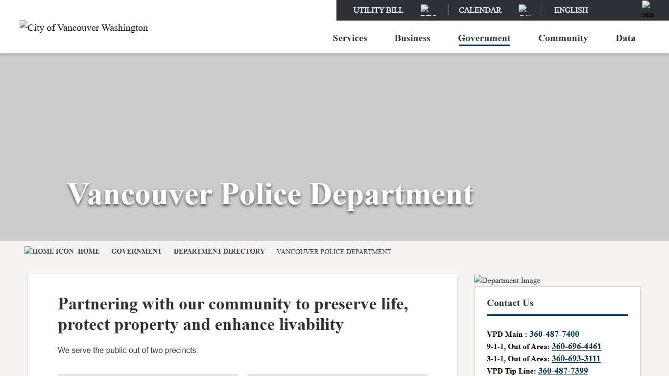 Vancouver Police Department -The City of Vancouver, WA